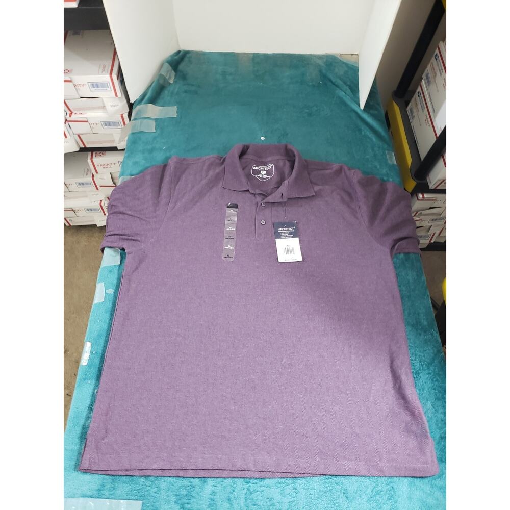 Architect Polo Shirt Size Extra Large Mens Purple Short Sleeve Work NWT